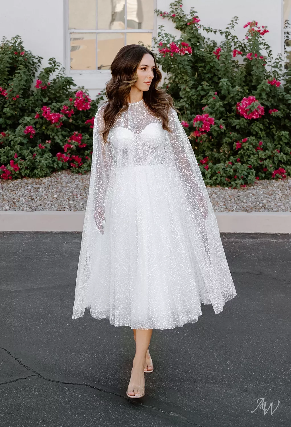 AW Nena Wedding Dress & Wrap, Tulle Tea Length Sweetheart Neckline Wedding  Dresses | AW.Bridal