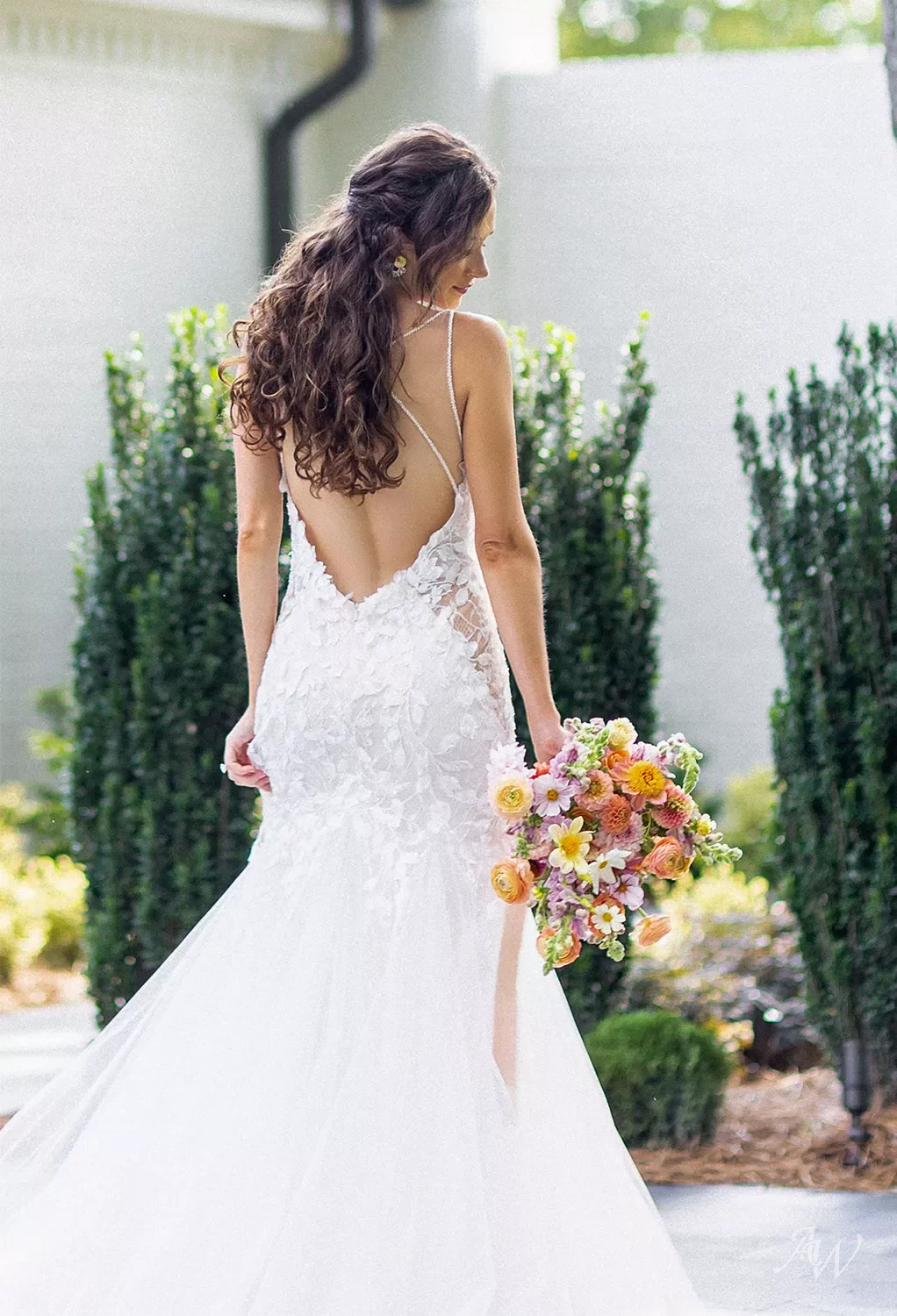 AW Parsley Wedding Dress, Tulle Floor Length V-Neck Wedding Dresses | AW. Bridal