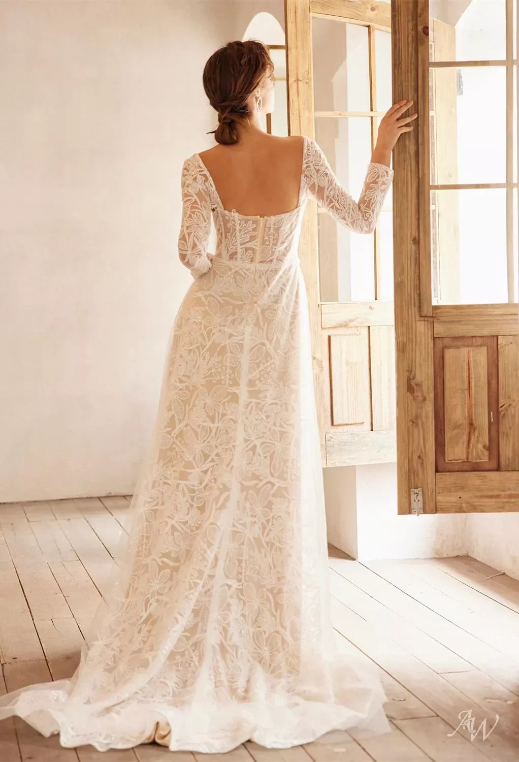 AW Lucine Wedding Dress, Tulle Floor Length Square Neckline