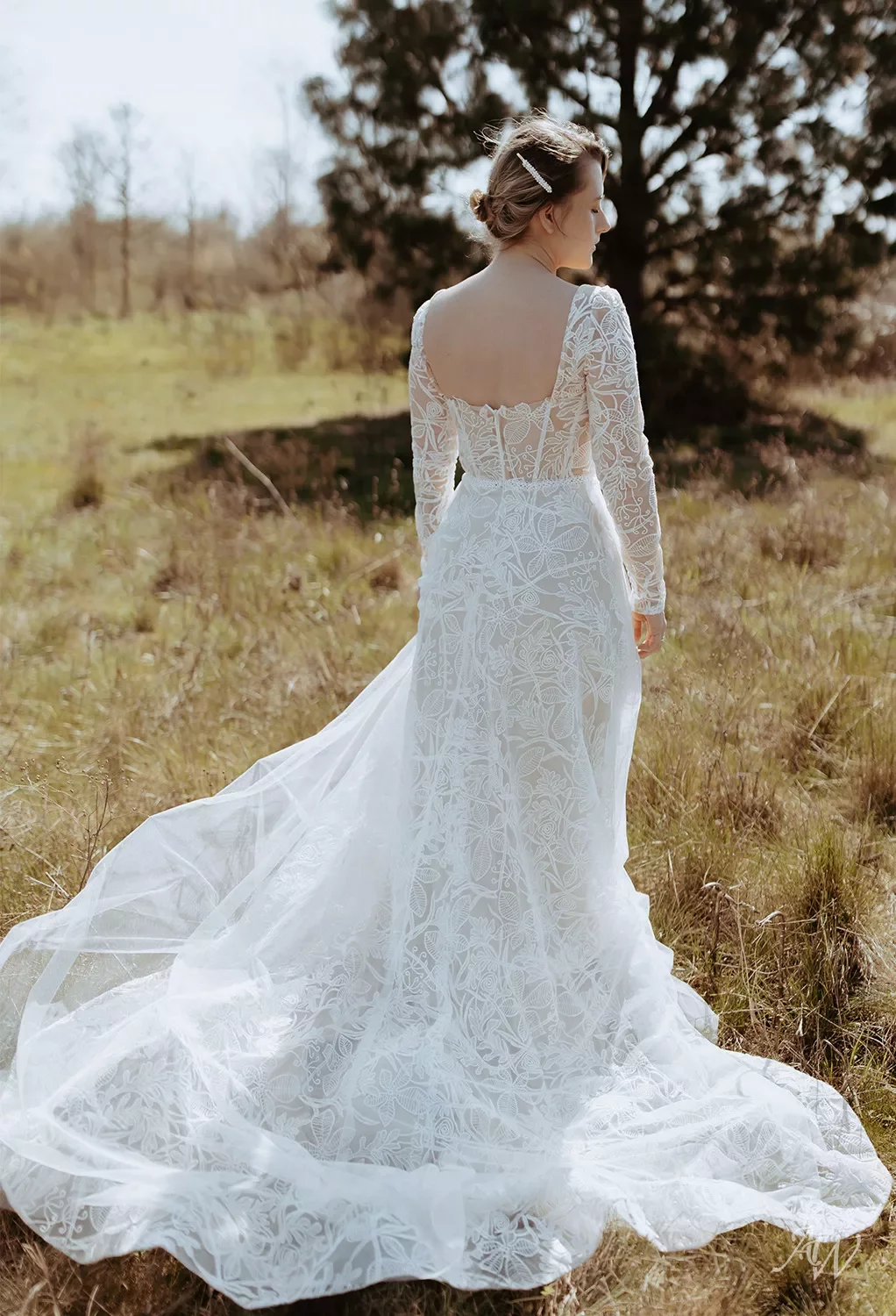 AW Lucine Wedding Dress, Tulle Floor Length Square Neckline Wedding Dresses  | AW.Bridal