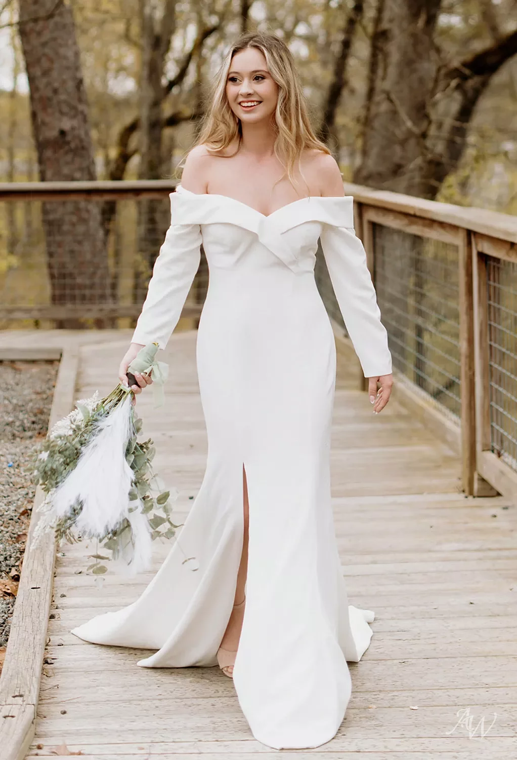 AW Eveleen Wedding Dress, Satin Floor Length V-Neck Wedding Dresses | AW. Bridal AW Eveleen Wedding Dress, Satin Floor Length V-Neck Wedding Dresses | AW. Bridal