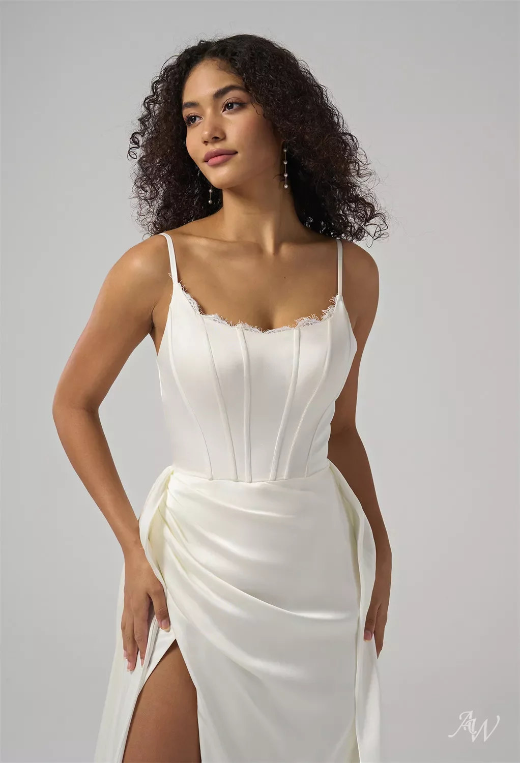 white christmas dresses Labeca Alaia White Linen Twist Maxi Dress main image 1
