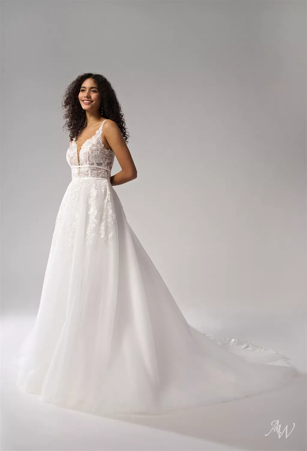 AW Core Wedding Dress, Tulle Floor Length V-Neck Wedding Dresses | AW.Bridal