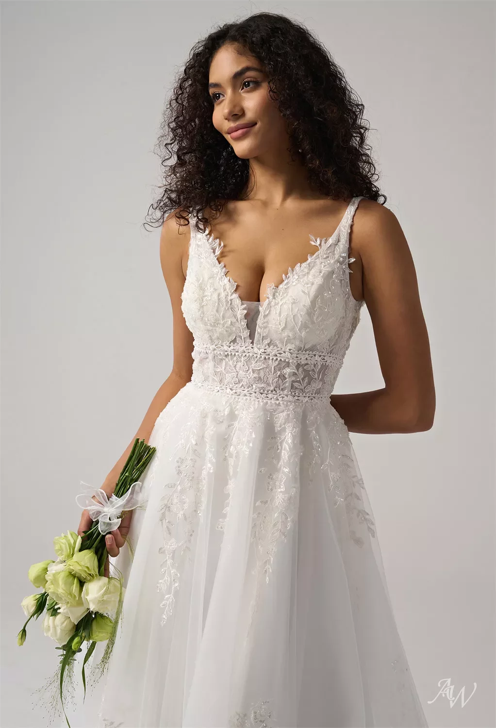cream lace knee length dress Kiyonna Bella Lace Dress