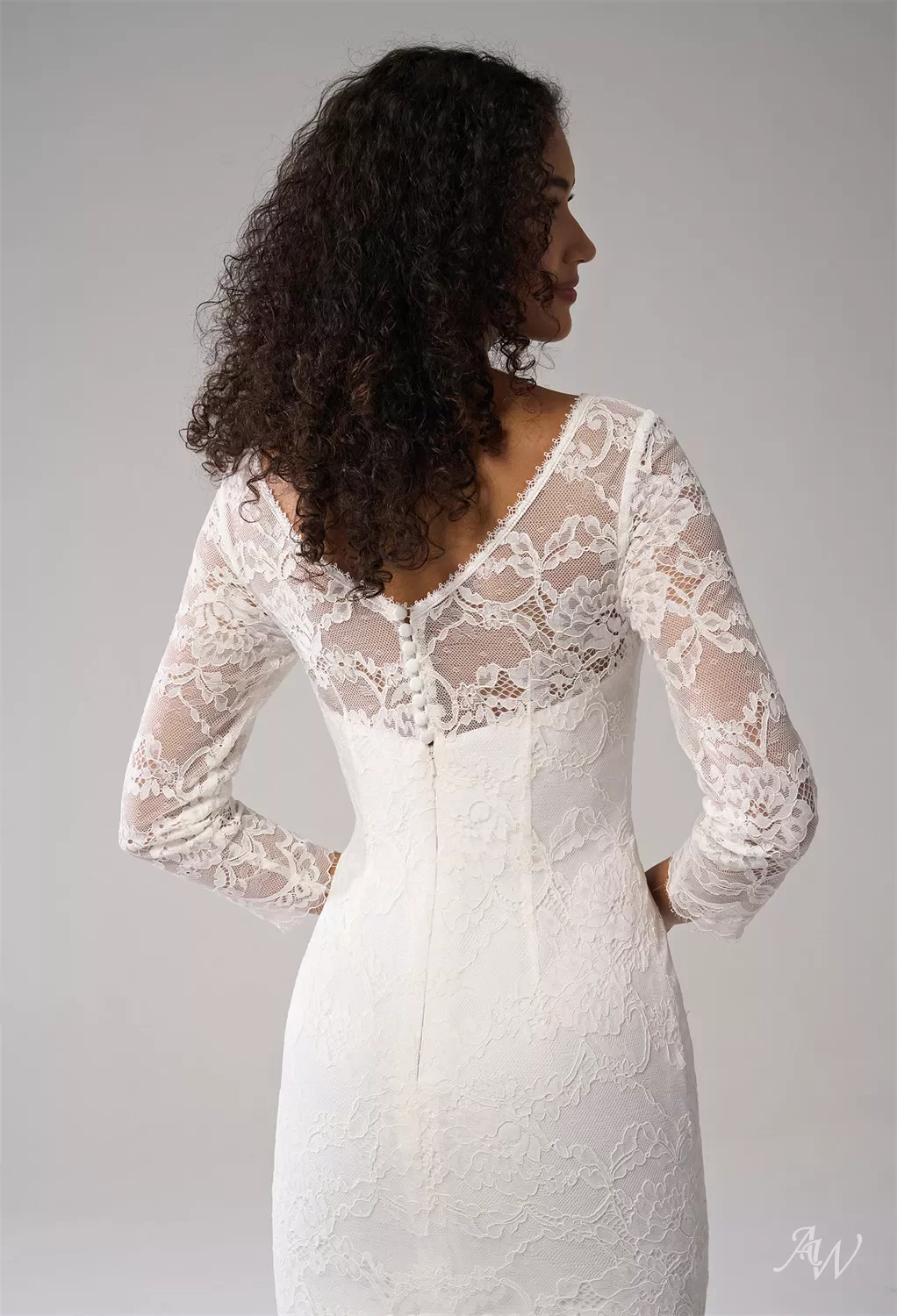AW Weed Wedding Dress, Lace Knee Length V-Neck Wedding Dresses | AW.Bridal