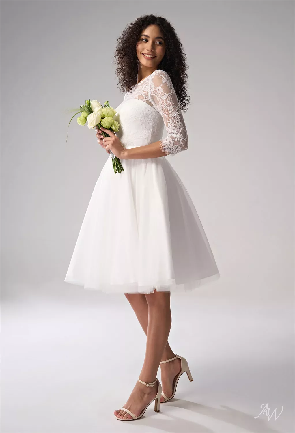 AW Thistle Wedding Dress, Tulle Knee Length Bateau Neckline Wedding Dresses  | AW.Bridal