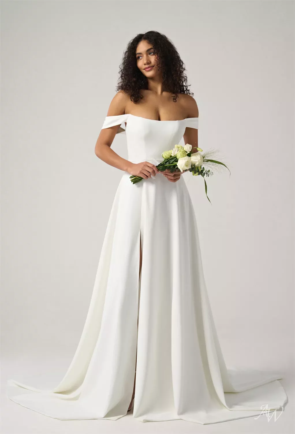 AW Thomasina Wedding Dress, Satin Floor Length Straight Neckline Wedding Dresses | AW.Bridal AW Thomasina Wedding Dress, Satin Floor Length Straight Neckline Wedding Dresses | AW.Bridal