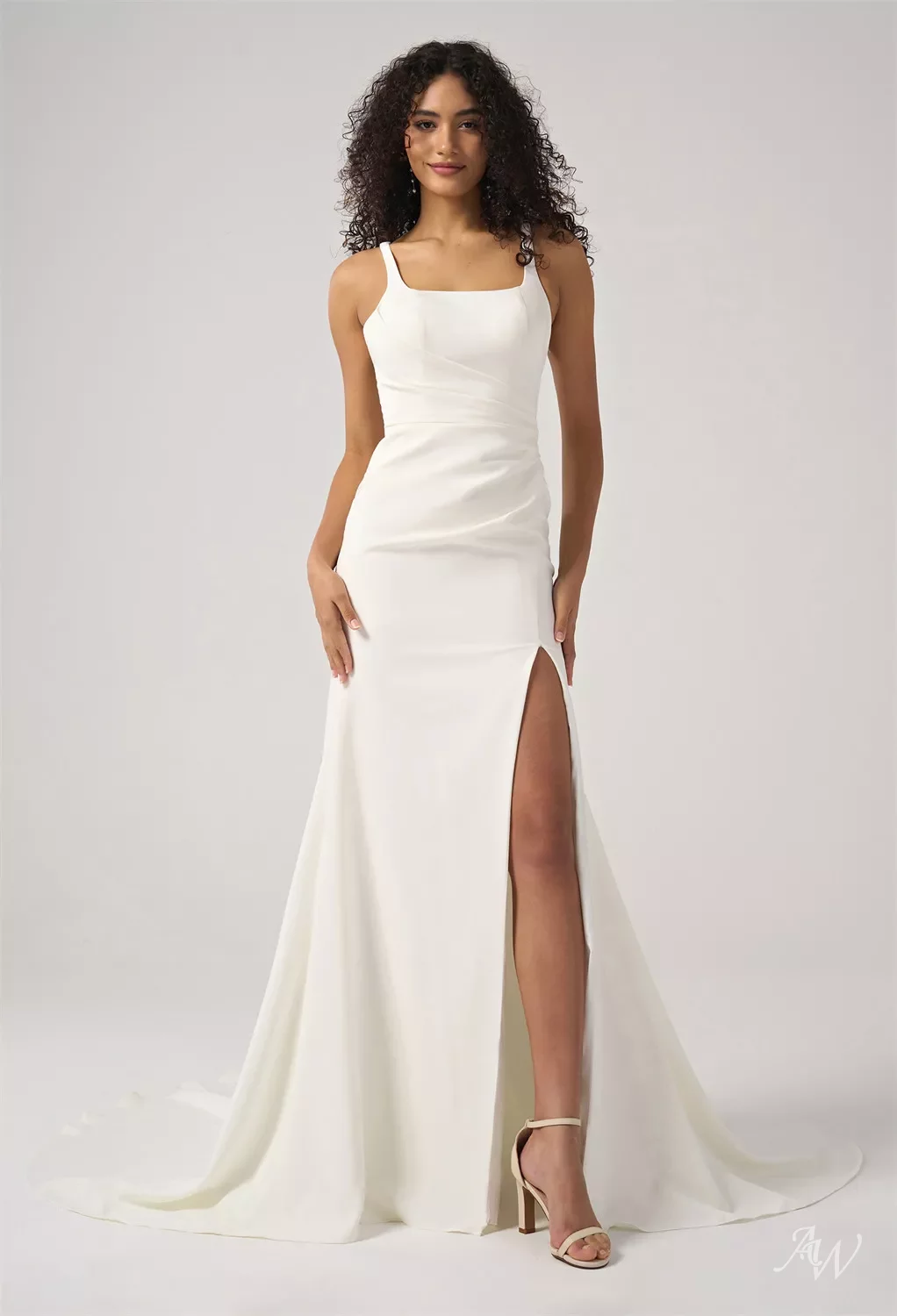 AW Sigrid Wedding Dress, Satin Floor Length Square Neckline Wedding Dresses  | AW.Bridal