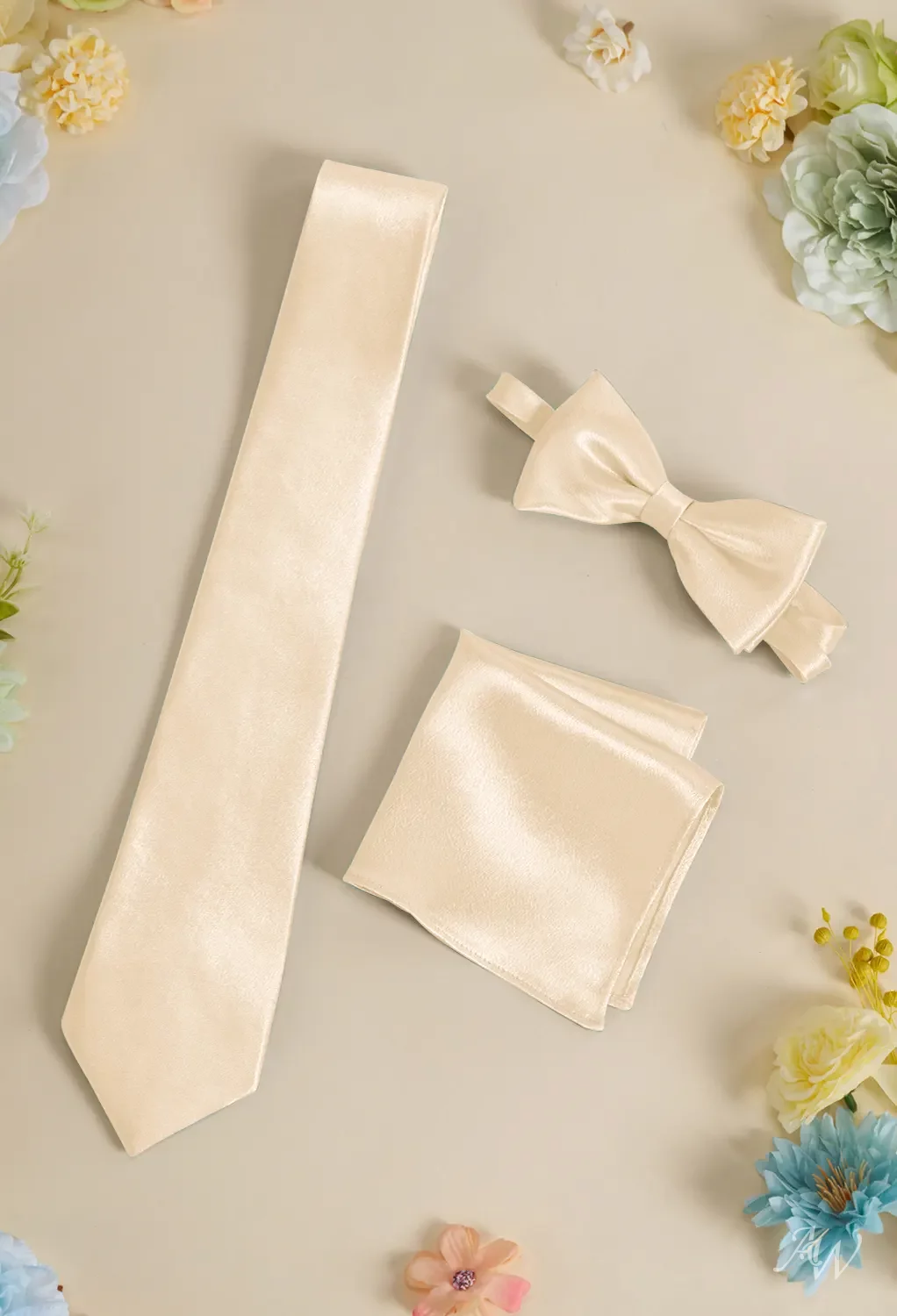 AW Bernice Satin Charmeuse Ties Set, Satin Charmeuse Accessories