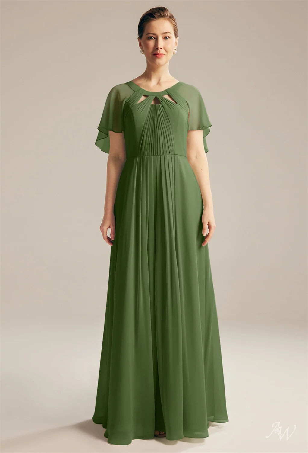 AW Kay Green Olive Mother of the Bride Dresses image1