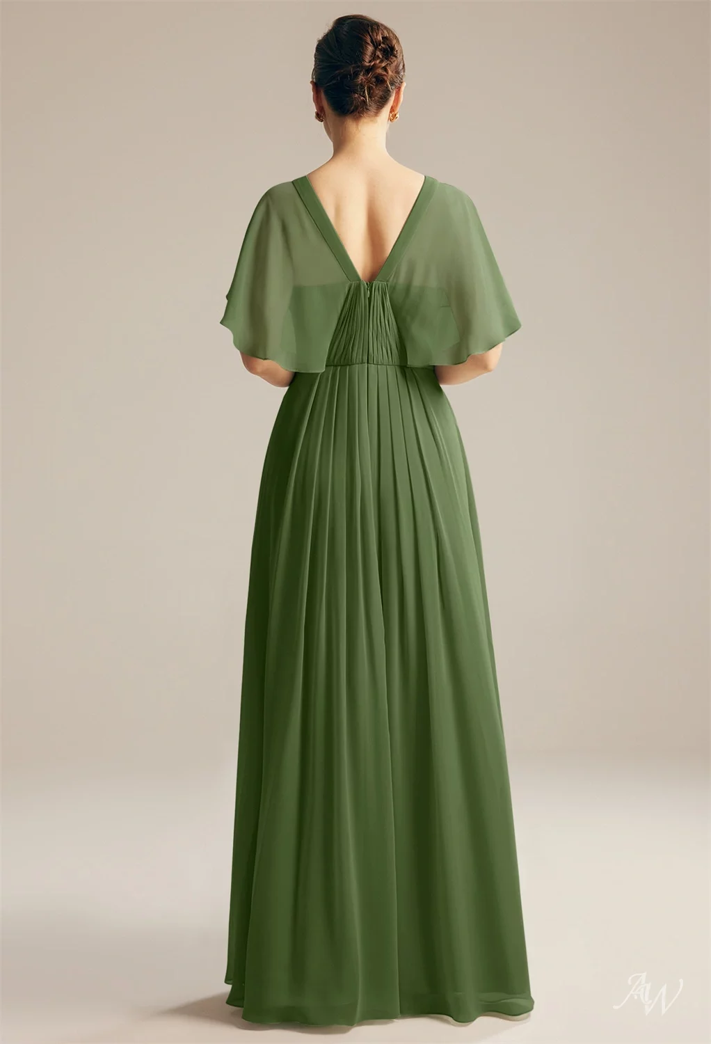 AW Kay Green Olive Mother of the Bride Dresses image2