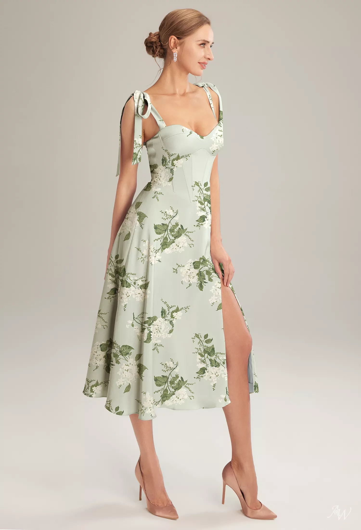 mid calf length bridesmaid dresses Strapless Knee Length Bridesmaid Dresses with Shawl Short Chiffon Bridesmaid Dress ARD1196
