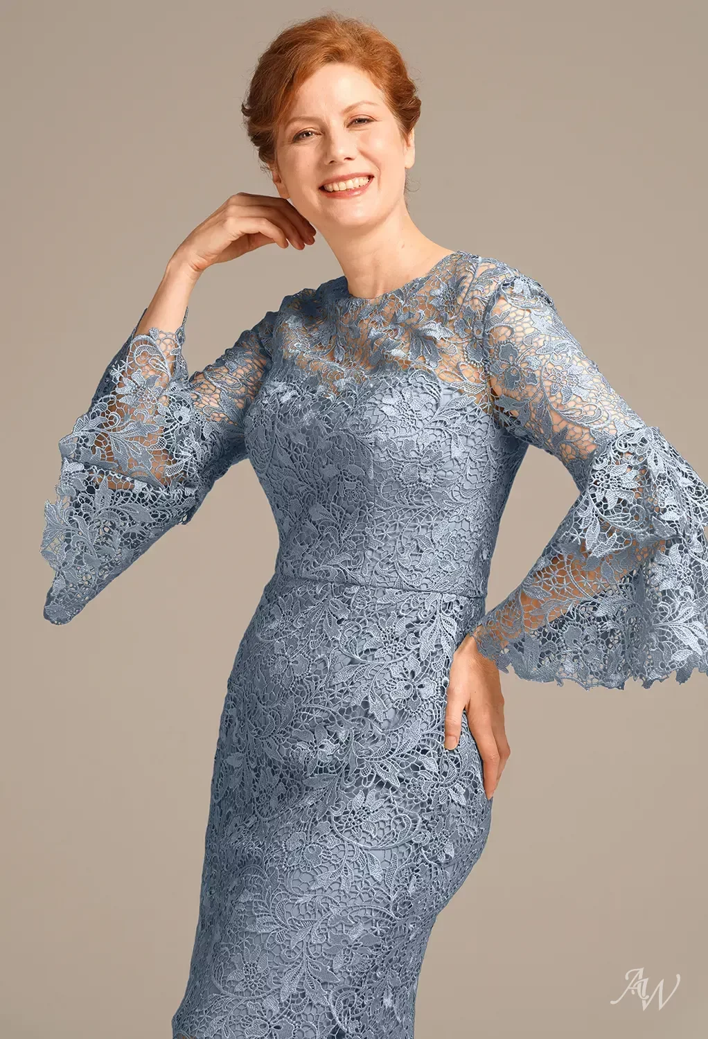 chinese dress ladies Sheath/Column 3/4 Sleeves Knee-length Lace Dresses – Angrila