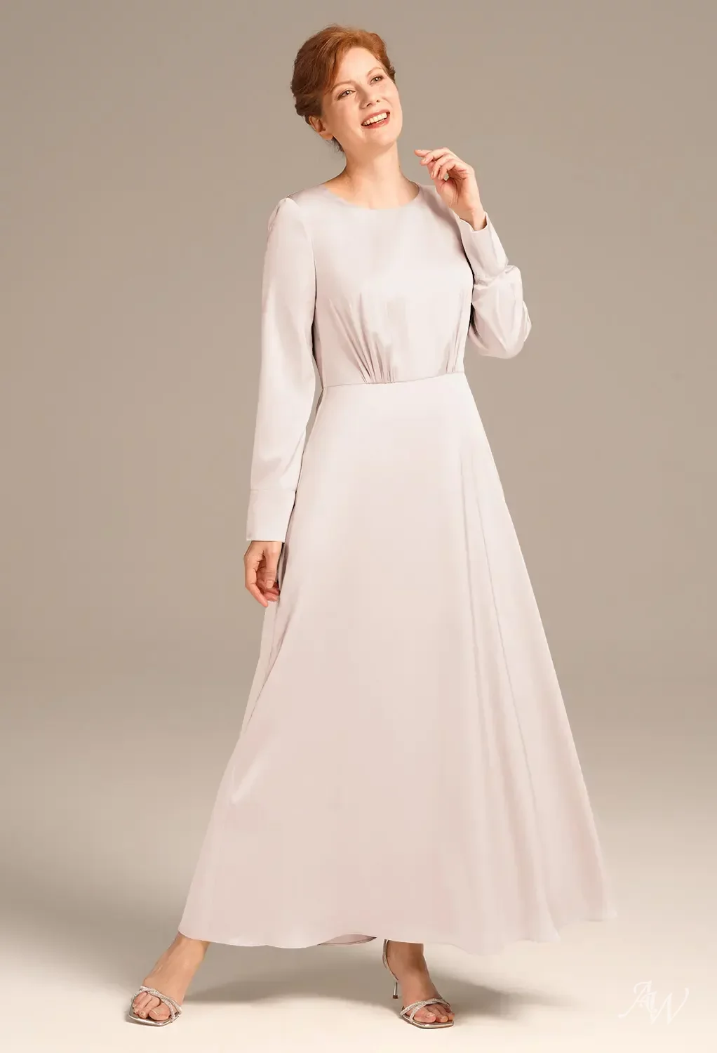 AW Kathryn Dress, Hunter Green Crystal Satin Satin Charmeuse Ankle