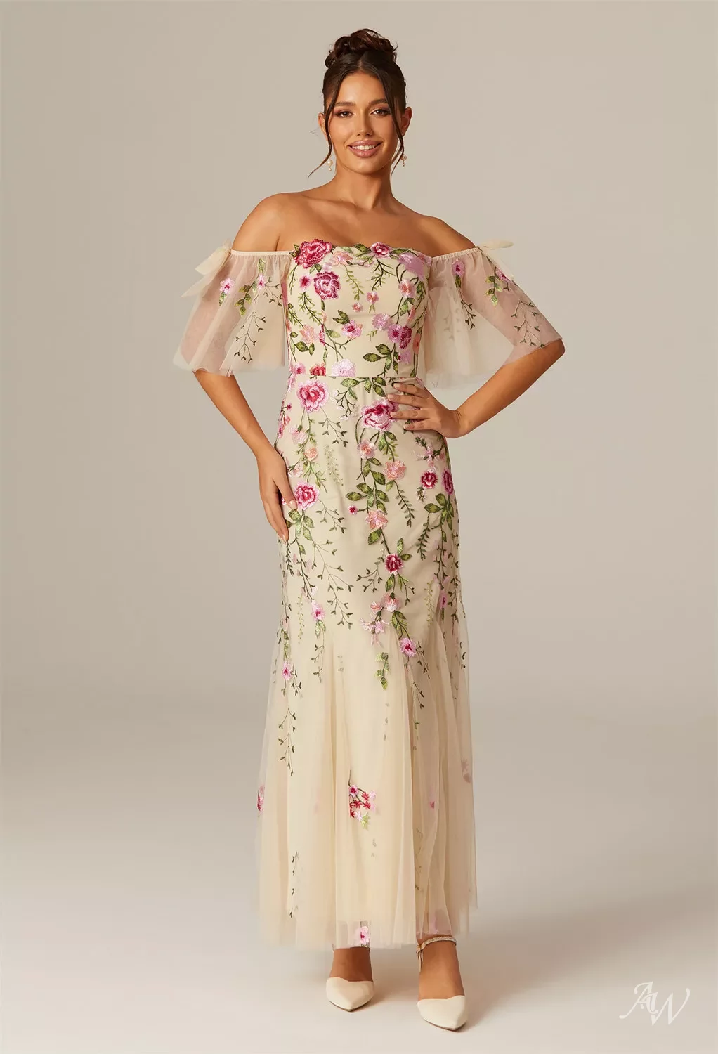 AW Carmelita Dress, Tulle Ankle Length Straight Neckline Wedding Dresses |  AW.Bridal