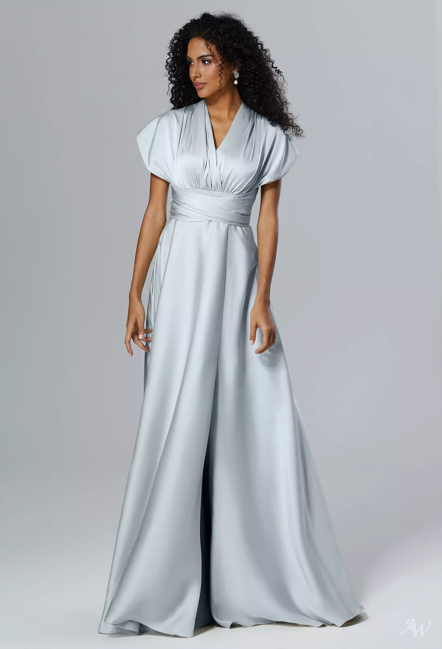 silver satin bridesmaid dresses Mismatched Silver Grey Satin Long Cheap Custom Mermaid Bridesmaid Dresses,  MRB0284 main image 0
