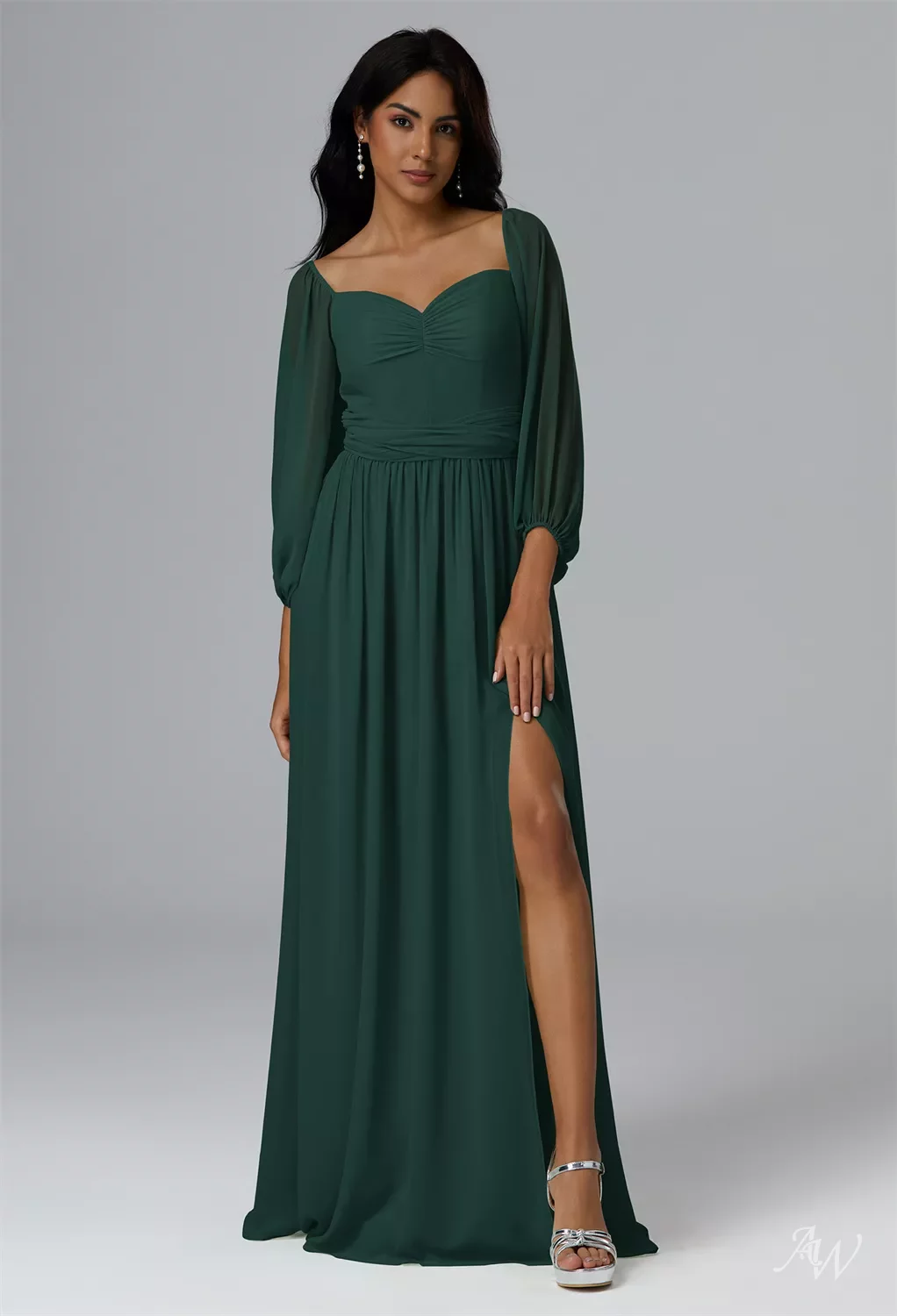 Dark Green Vestido Anna Field FIELDS OF GREEN MESH MIDI DRESS  AKIRA