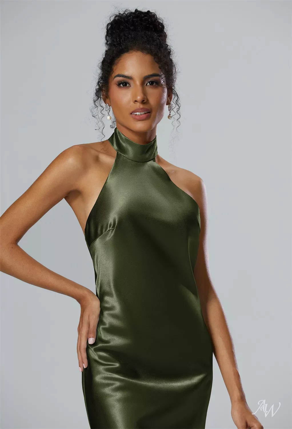 green emerald velvet dress Forest main image 1