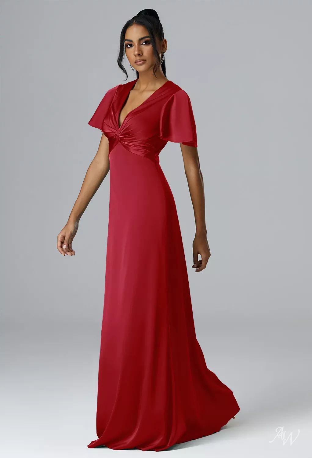 AW Scarlett Dress, Deep Claret Floor Length V-Neck Bridesmaid Dresses | AW.Bridal AW Scarlett Dress, Deep Claret Floor Length V-Neck Bridesmaid Dresses | AW.Bridal