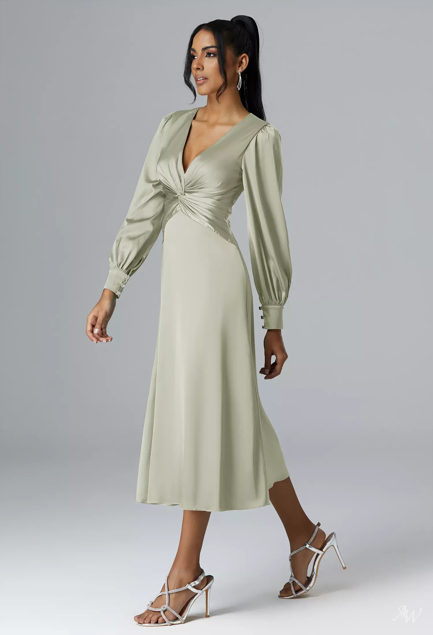 one long sleeve one short sleeve dress One Shoulder Long Sleeve Short Dress With Ruching