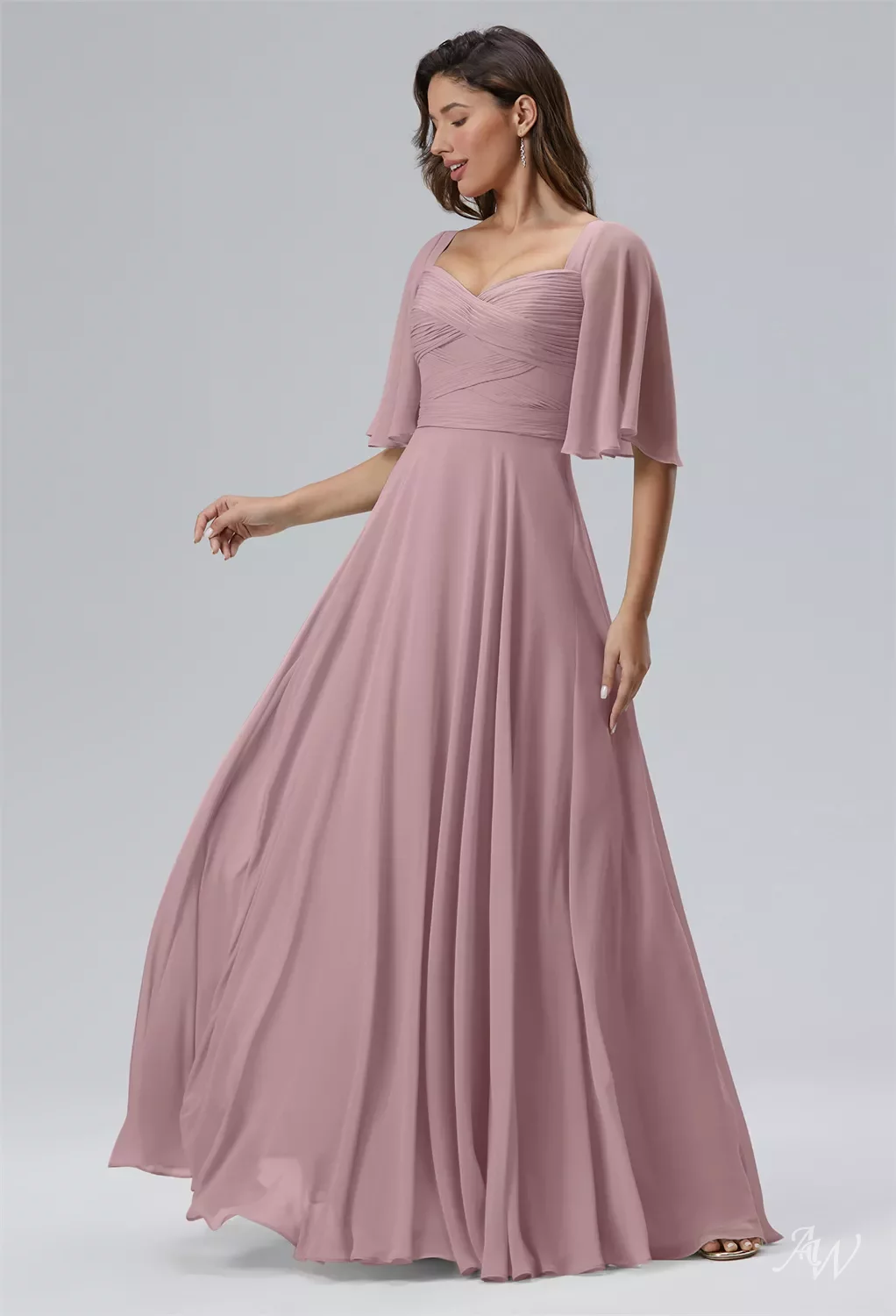 a line a-line dress Elegant Modest High-Neck Wedding with Lace Overlay and Subtle Train Plus Size Size 16W Zipper Neckline color-pink Size:L (US 12 to US 14) Wilfreda Blooming Pink Floral