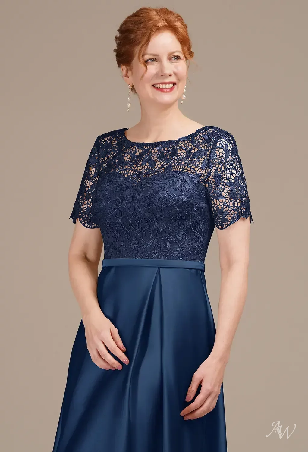 AW Sebastiane Dress, Burgundy Lace Satin Charmeuse Hi Lo Bateau
