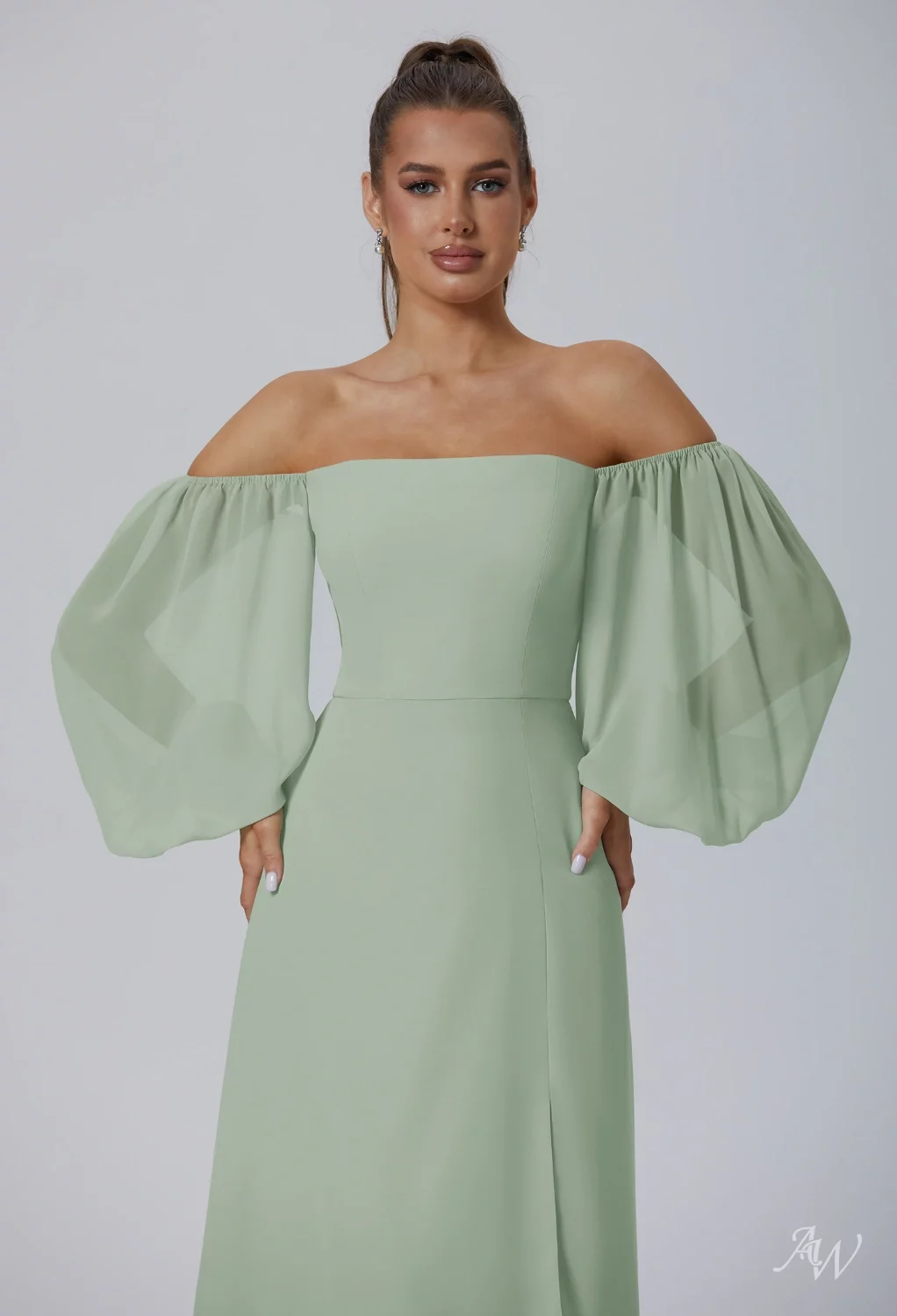 long sleeve off the shoulder bridesmaid dresses Hunter Green Velvet Bridesmaid Dress Mermaid Floor-Length