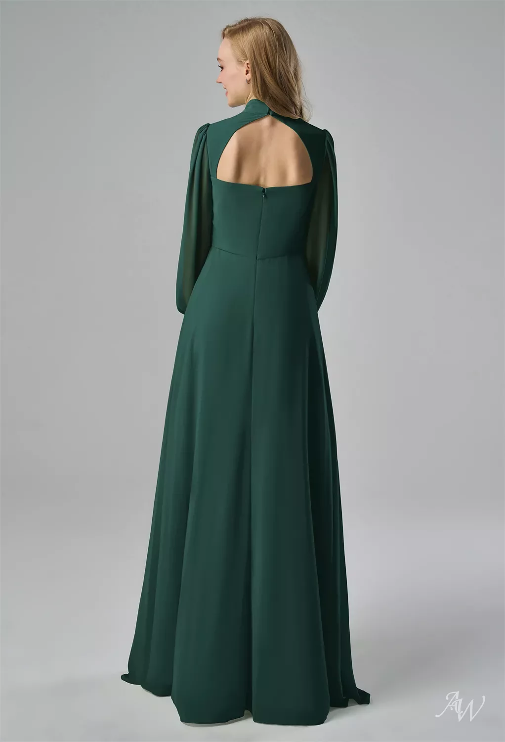 Dresses Dark Green Bateau Neck Long Bridesmaid Dress Azazie Matilda Ready  To Ship Pine Chiffon Bridesmaid