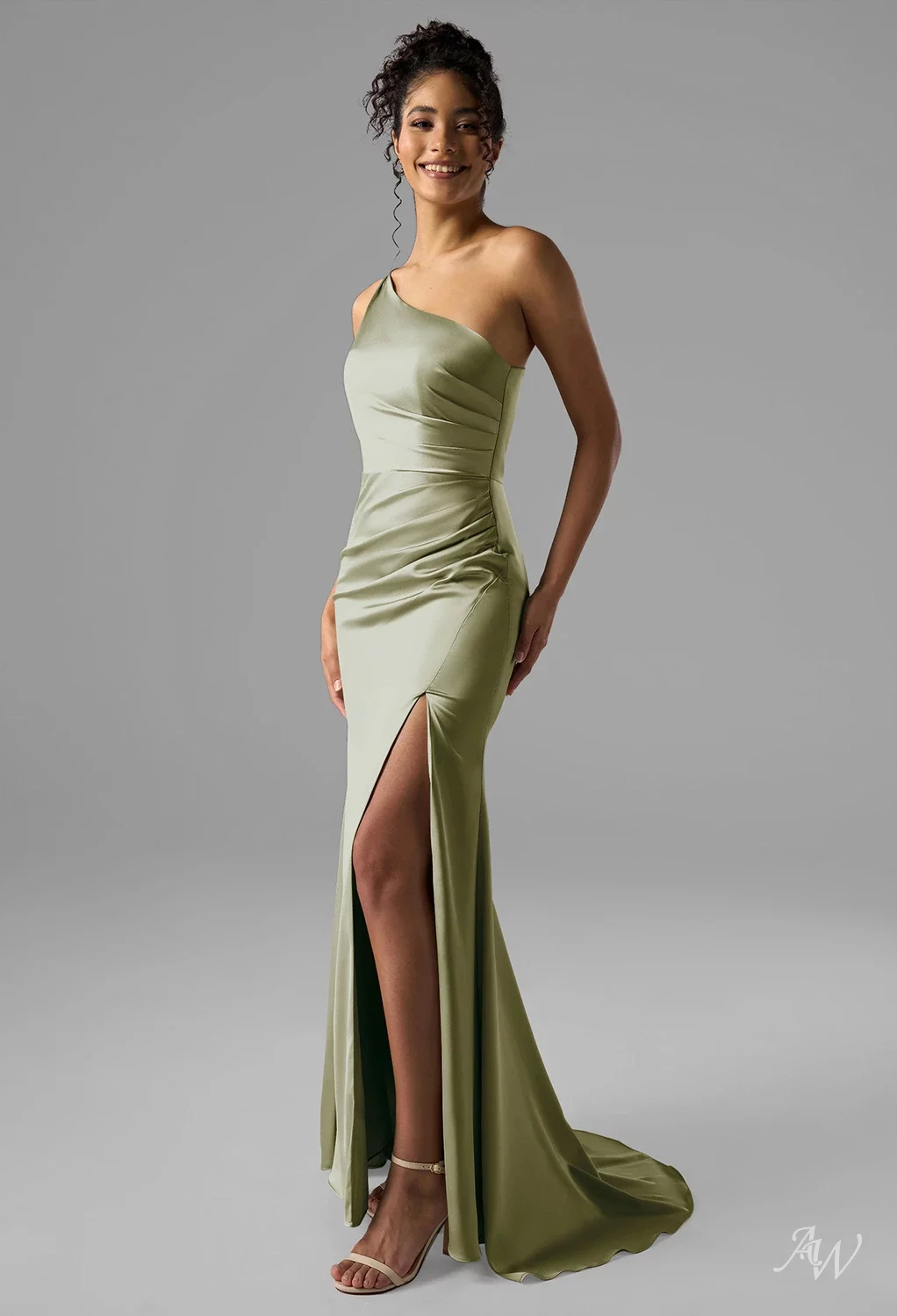 brendan satin dress Rent Bec & Bridge Steele Blue Indra Satin Maxi Dress