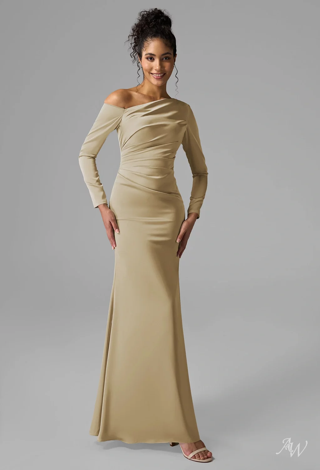 AW.Bridal Mermaid One Shoulder Floor Length Satin Long Bridesmaid Dresses Dress Mineral Green Size 18 AW.Bridal Mermaid One Shoulder Floor Length Satin Long Bridesmaid Dresses Dress Mineral Green Size 18