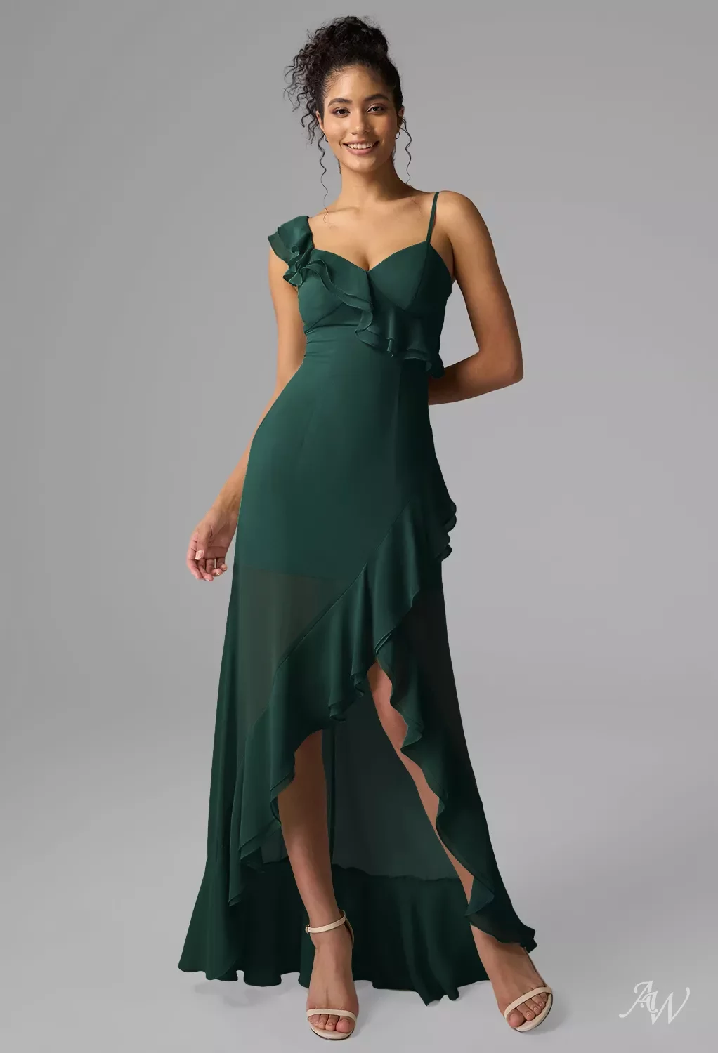 high low bridesmaid dresses Simple One Shoulder Satin Mermaid Long Cheap Custom Bridesmaid Dresses,  MRB0156