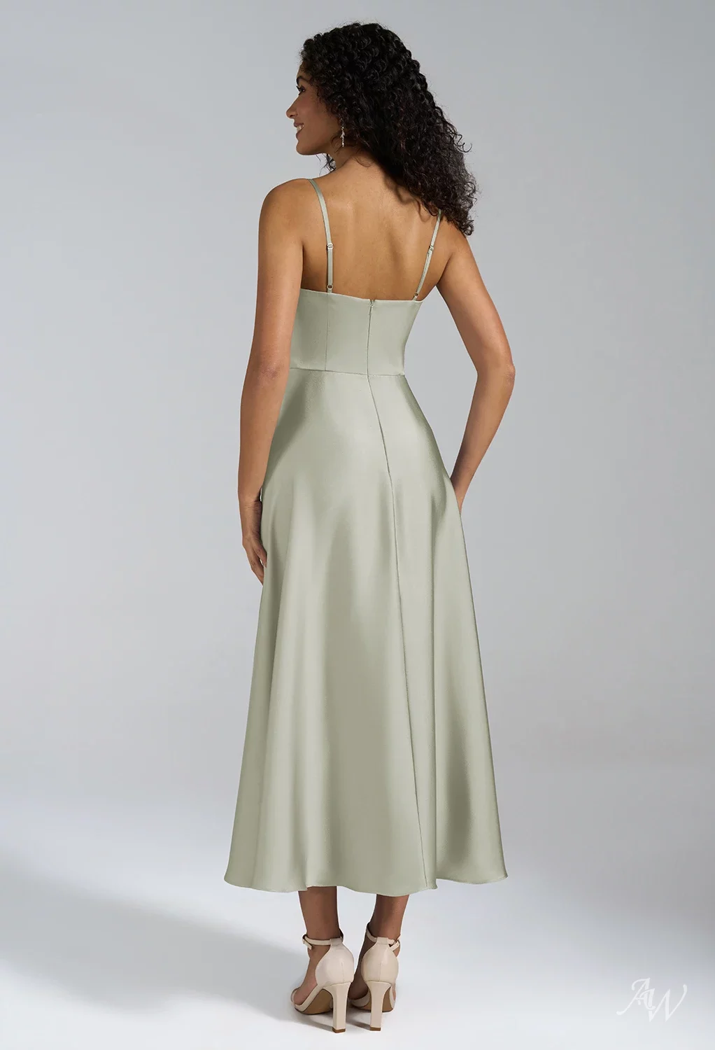 aje clay belted midi dress Clay Belted Midi Dress-WILLOW GREEN / 4