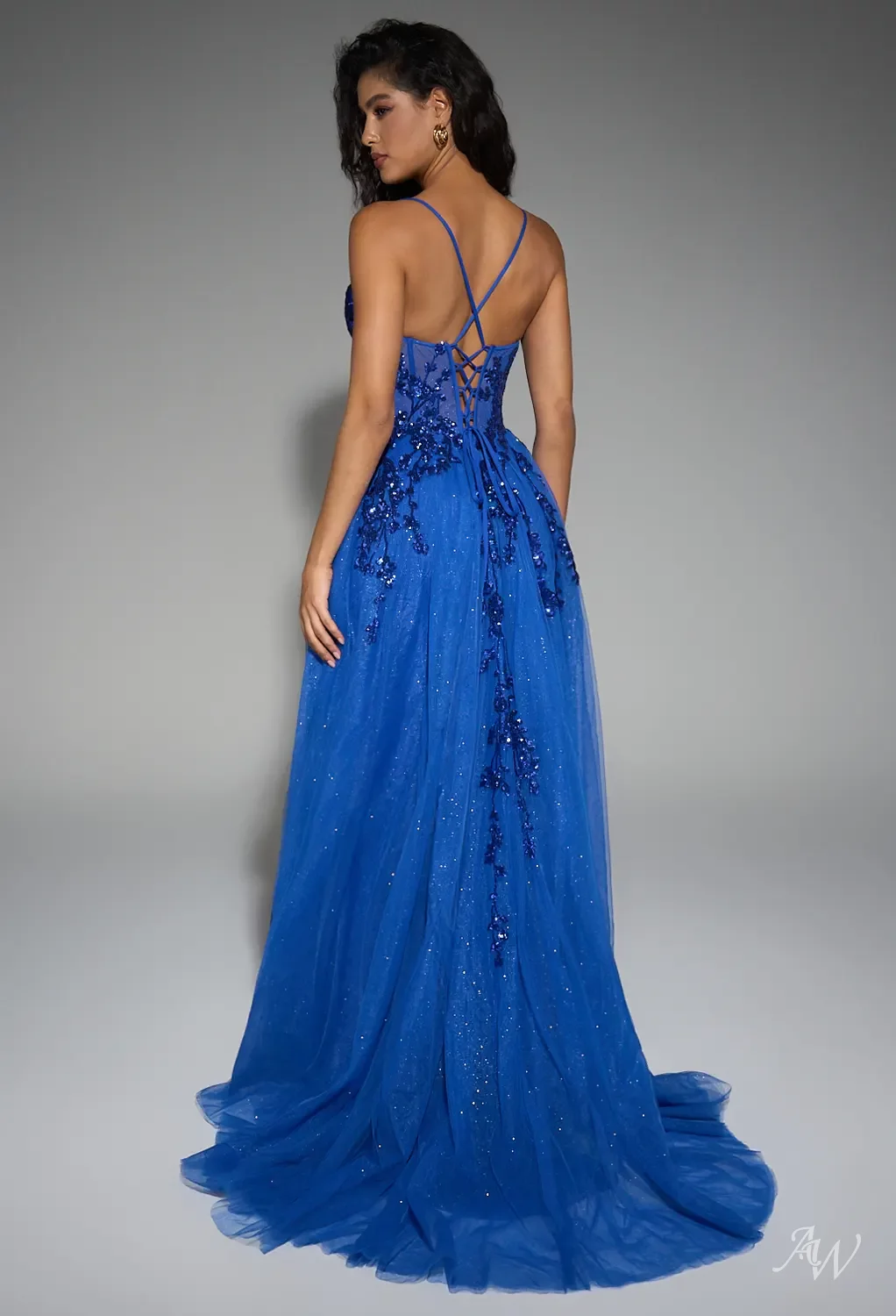 1940s fashion evening dresses Chic Sheath/Column One Shoulder Long Prom Dresses Elegant Royal Blue B main image 1