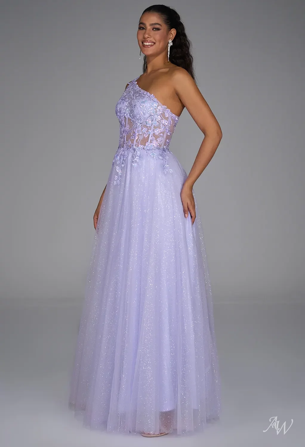open lace back dress Light Purple Sleeveless A Line V-Neck Lace Wedding Dresses, Purple / 10 main image 1