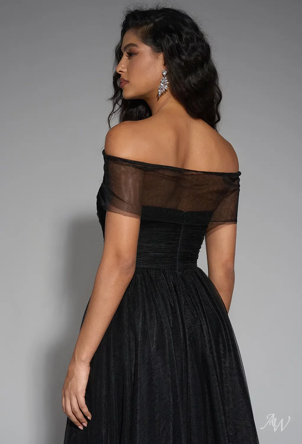 ankle length dress black Formal Short Sleeves Ankle Length Chiffon Wedding Guest Dresses main image 0