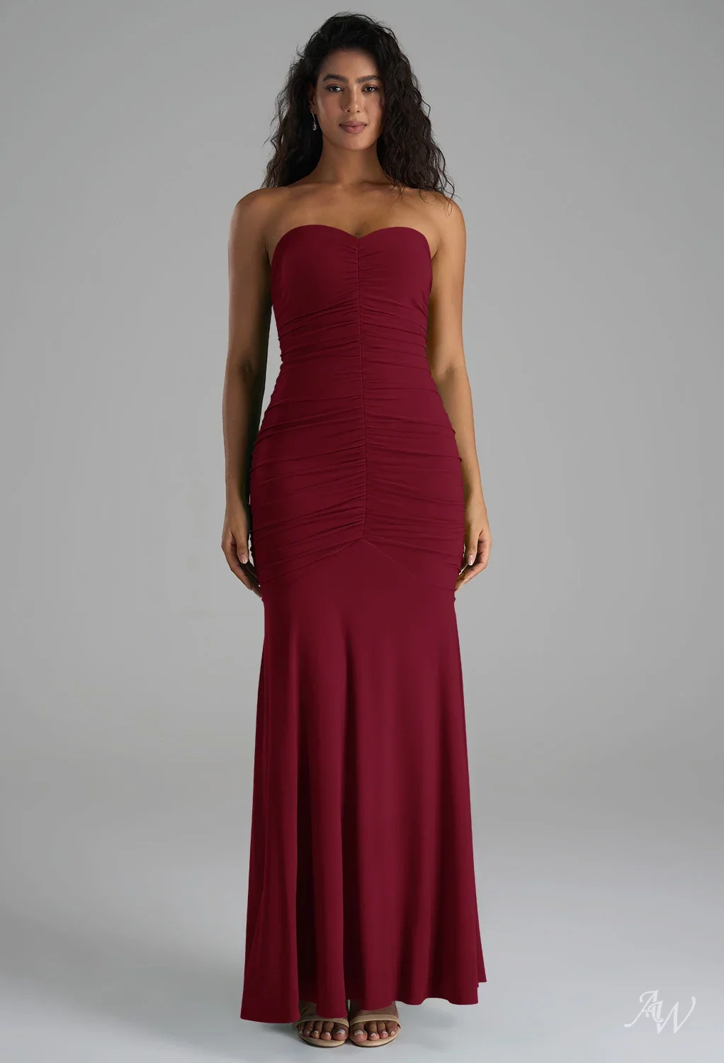 AW.Bridal Mermaid Sweetheart Neckline Floor Length Sleeveless Strapless Long Bridesmaid Dresses Dress Black Size 6