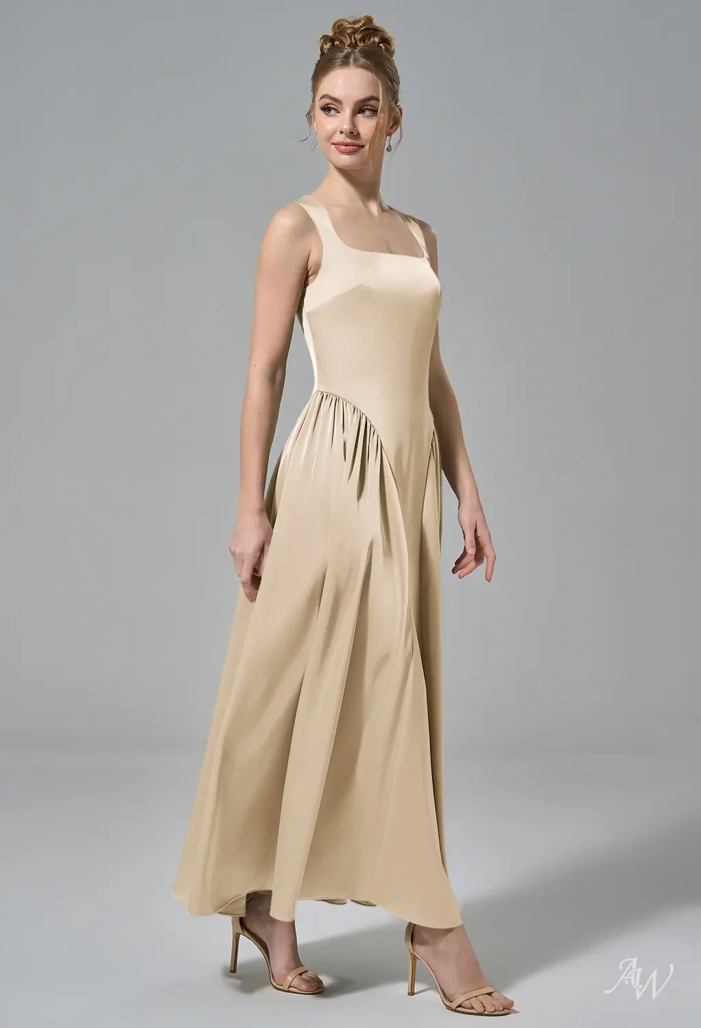 neck scarf bridesmaid dress Roma The Six Stories Bridesmaids CONTEMPORARY Tiana!!🪷🐸 She's the last Color:BLUE FLORABELLA