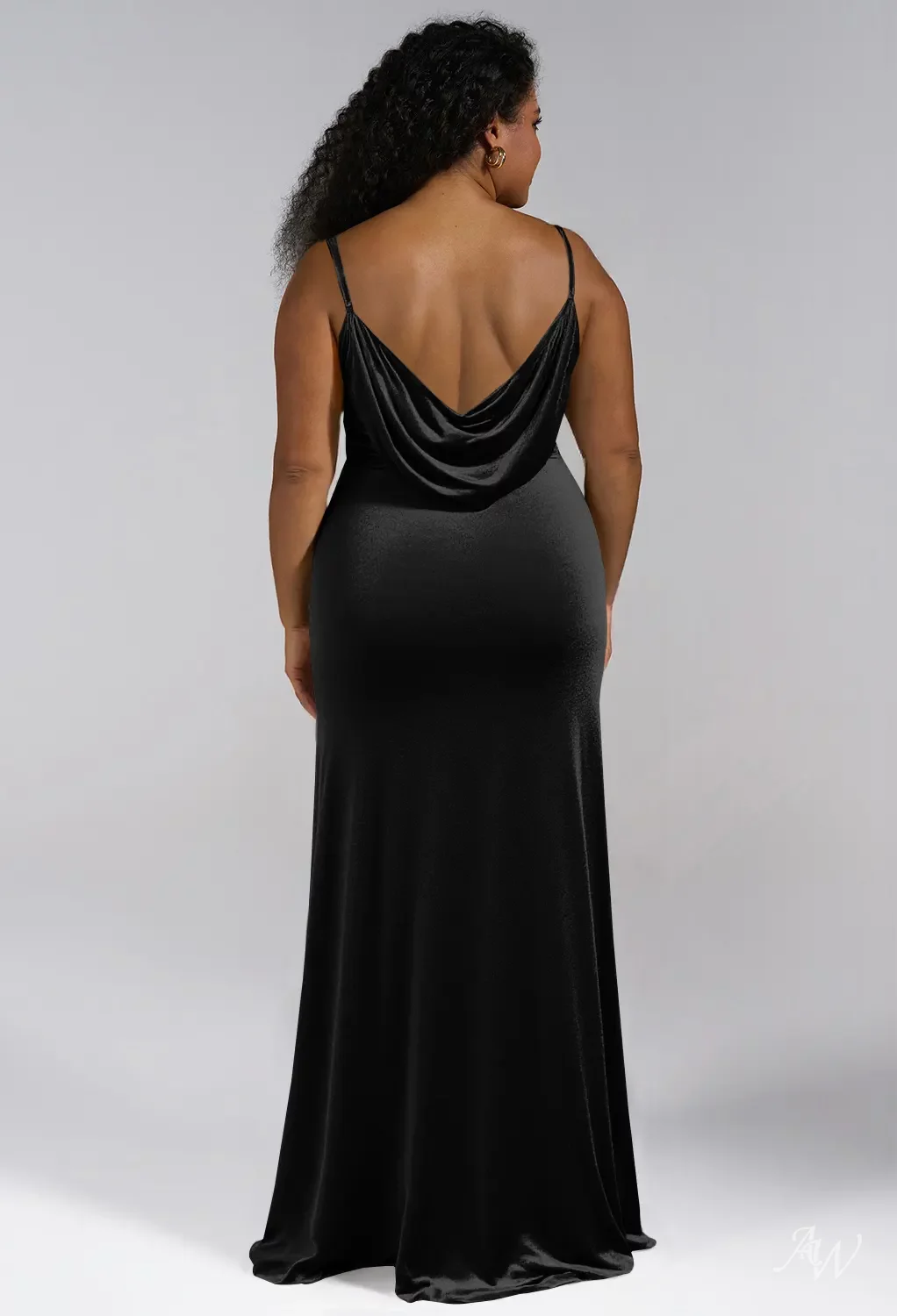 black backless bridesmaid dresses Zapaka Women Black Long Bridesmaid Dress Mermaid Halter Pleated Backless Evening Dress, Black / US16
