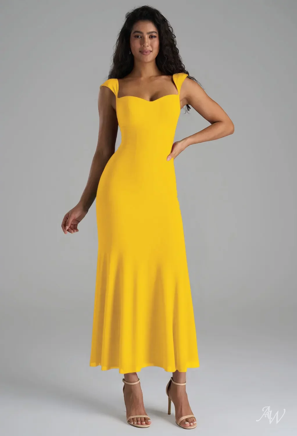 navy blue dress for baby girl AW Easter Dress, Mustard Yellow Chiffon Ankle Length Sweetheart Neckline  Bridesmaid Dresses