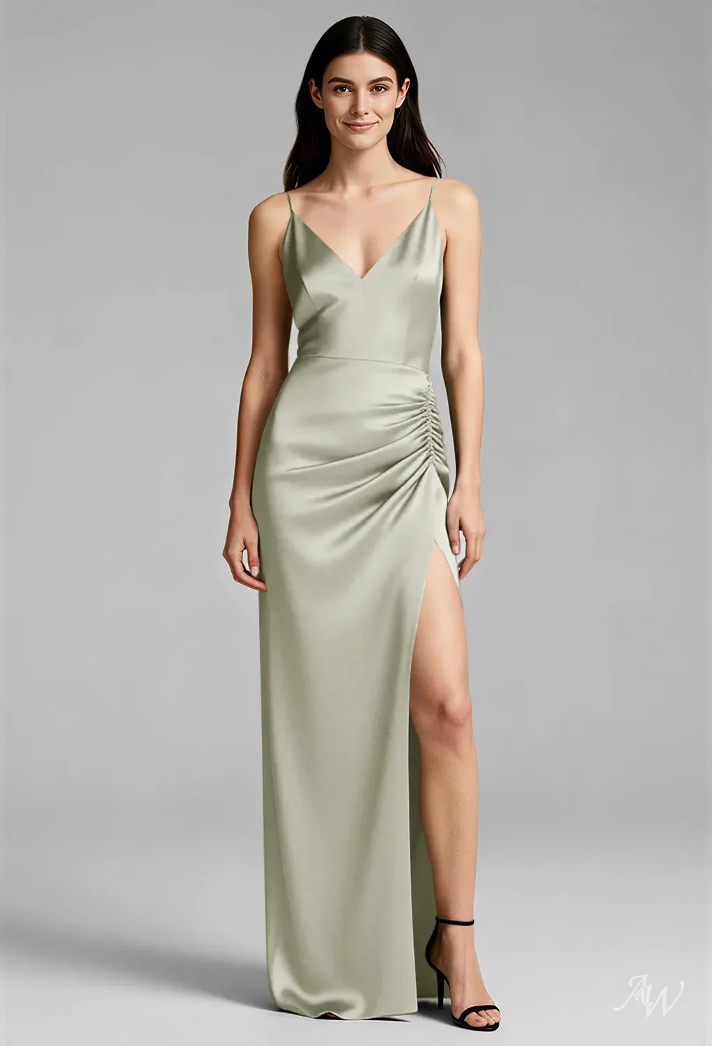 Button Back Long Bridesmaid Dresses | AW.Bridal