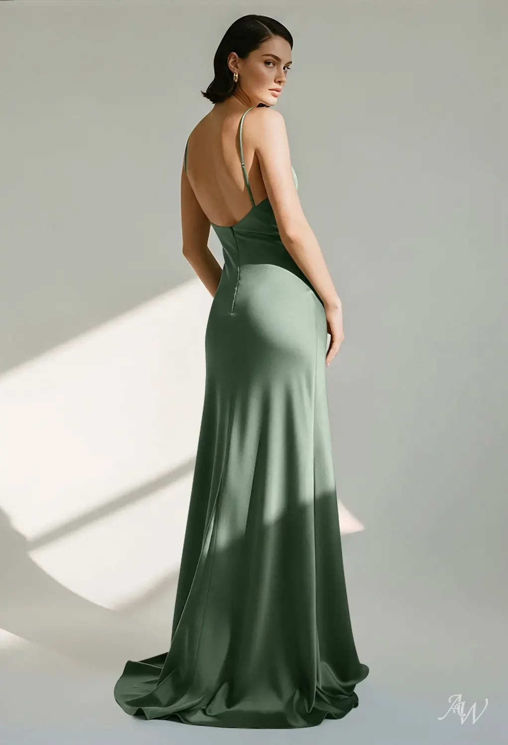 green emerald velvet dress Satin Halter Pleats Dark Green Wedding Guest Dress main image 0