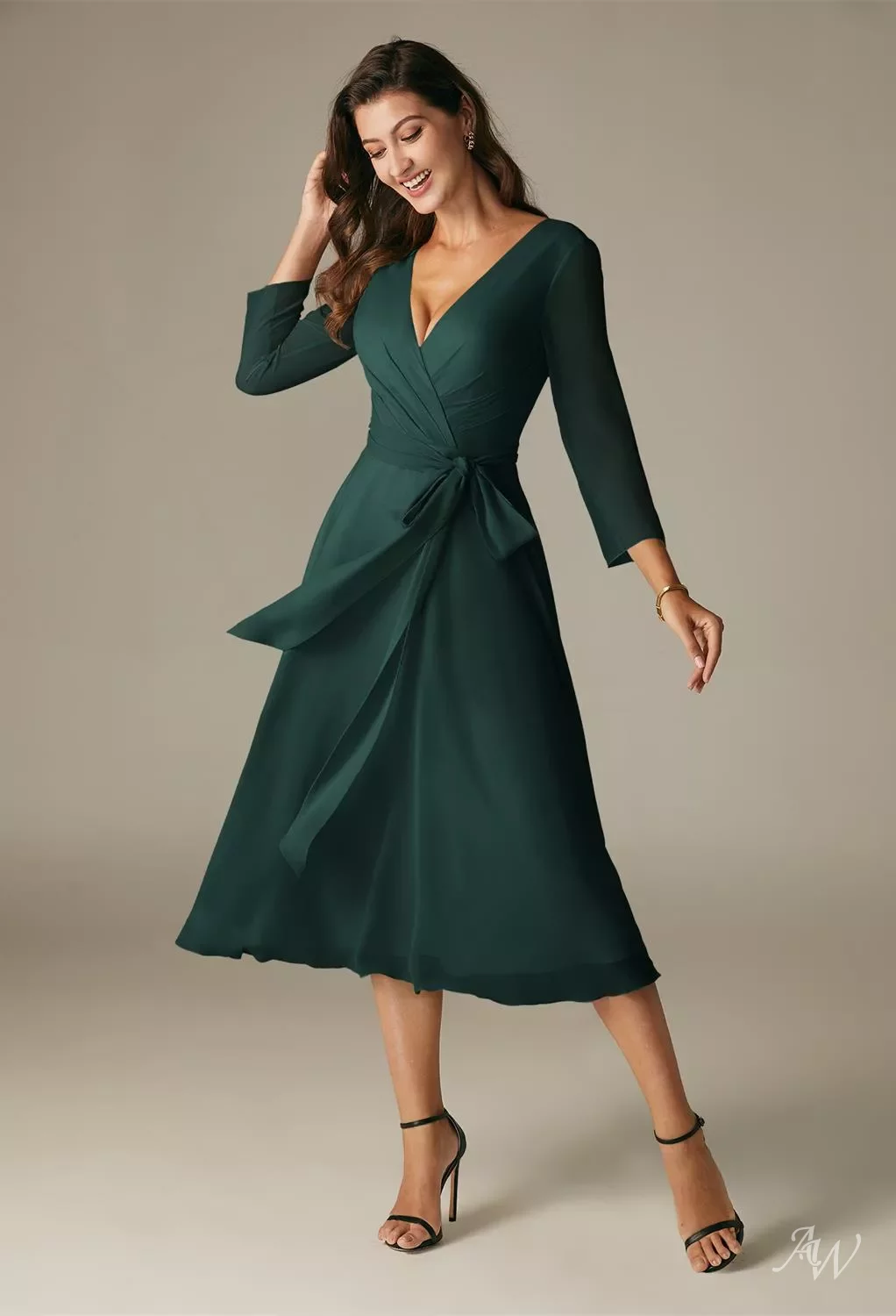 green emerald velvet dress S Size Blue Wrap Satin Dress With Flutter Sleeves (Ready to Ship) – Désir  Couture
