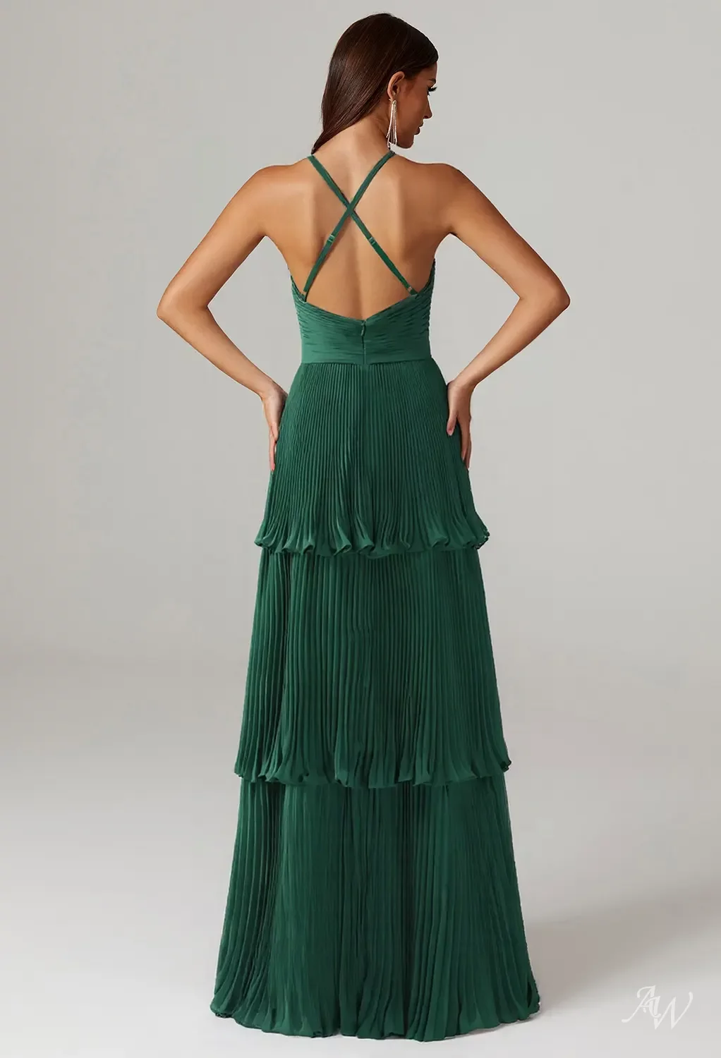 ever green dress Off-the-Shoulder A-line 3D Floral Embroidered Dress in Evergreen (Green)