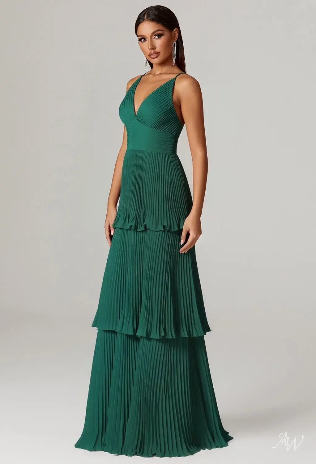 chinese dress ladies ALEXANDRA SILK CREPE MAXI DRESS