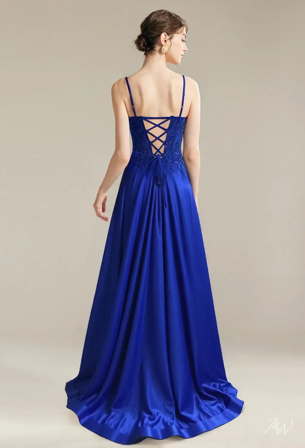 open lace back dress Clarisse 810538 Sapphire Prom Dress – PROM BAE main image 1