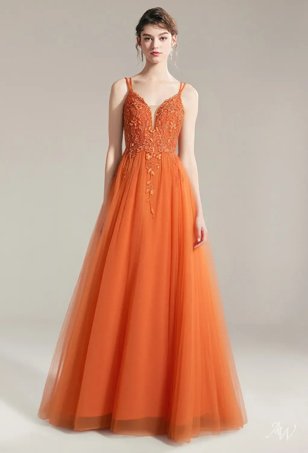 cantaloupe bridesmaid dresses Beach Open Back Hall Casual Wedding Dresses Sheath V Neck Summer Bridal Gown QW2362 US14 / Custom Color
