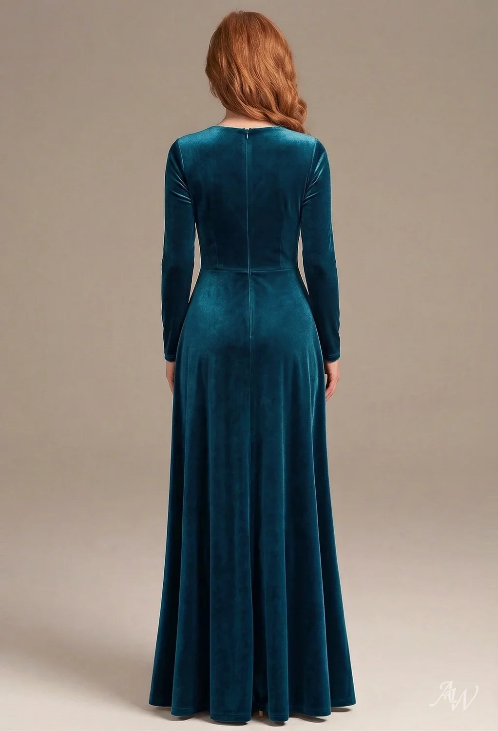 velvet mother of the bride dresses J205054U V-neck Floral Stretch with Stretch Lining MOB Dress Half Sleeves Shown Color Velvet Mother of the Bride