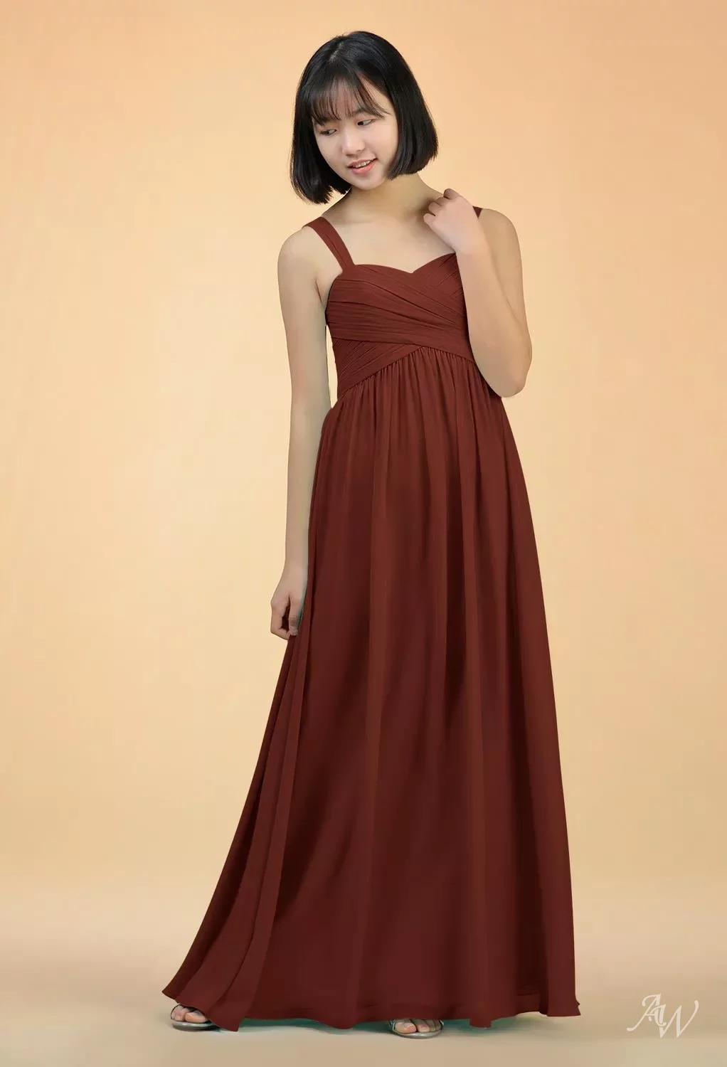 abigail bridesmaid dress AW Dress, Burgundy Chiffon Floor Length Sweetheart Neckline Dresses Non_new_arrival How to Style a size:32 A deep midnight blue