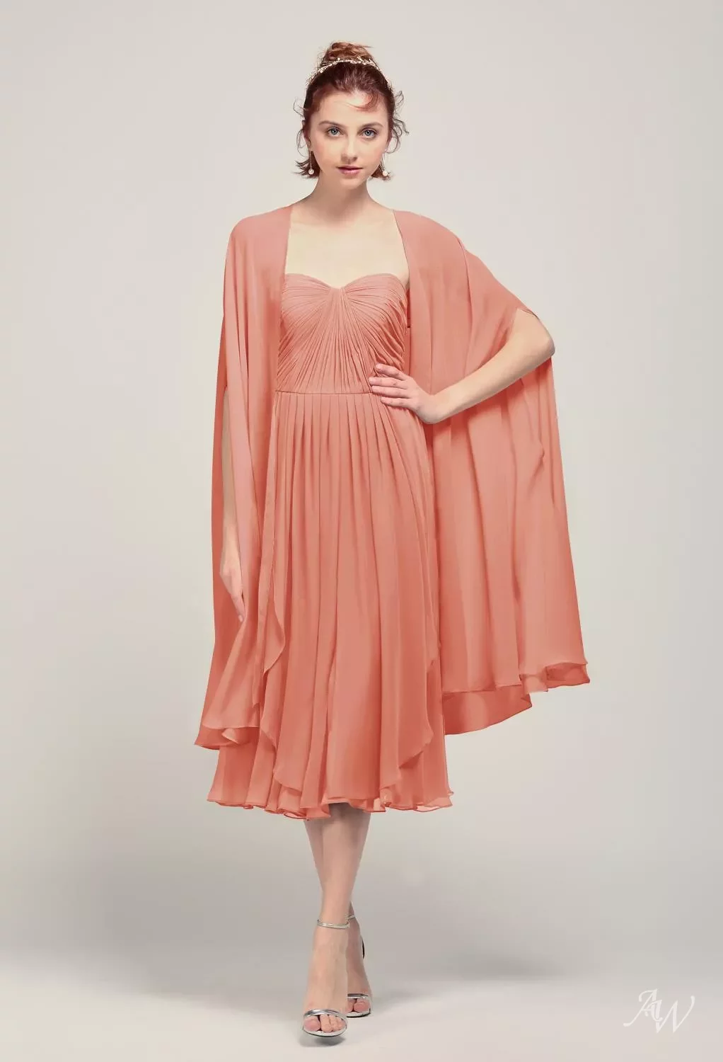 AW Chiffon Cover Up Shawl, Peach Pink Chiffon Accessories | AW.Bridal AW Chiffon Cover Up Shawl, Peach Pink Chiffon Accessories | AW.Bridal