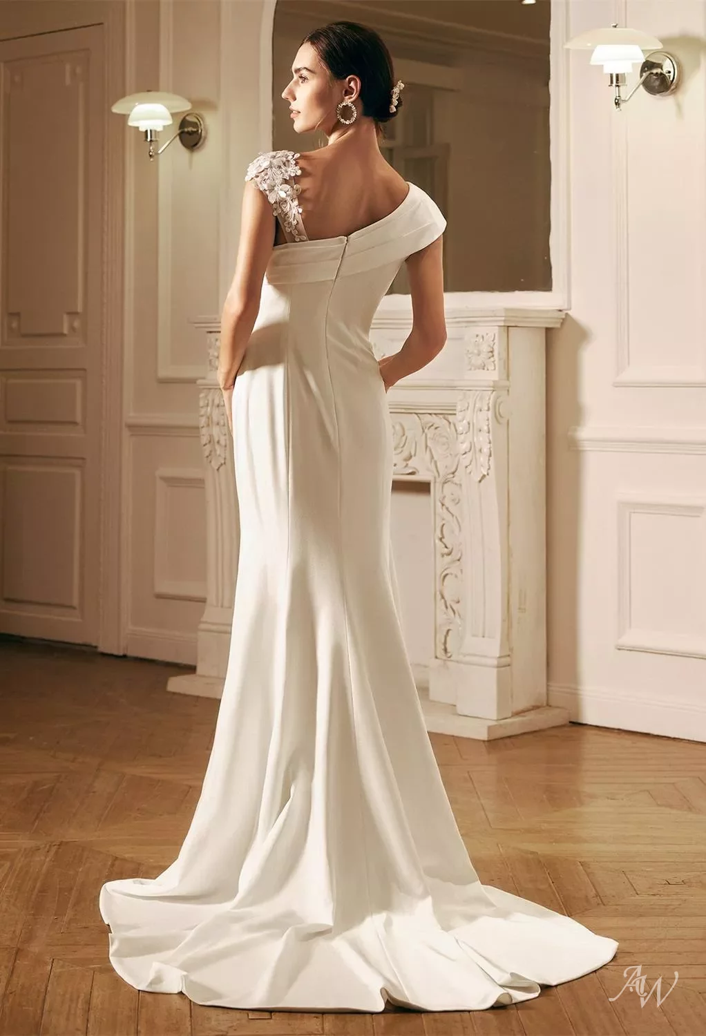 chinese dress ladies One Shoulder Mermaid Sparkly Wedding Dresses Sequins Wedding Bridal Dr –  SELINADRESS main image 0